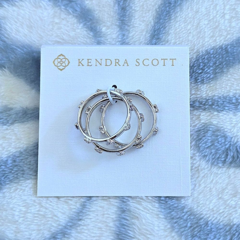 Kendra Scott "Haven" Silver🤍 Crystal Heart❤️ Rings💍 Trio3️⃣ - Picture 11 of 16